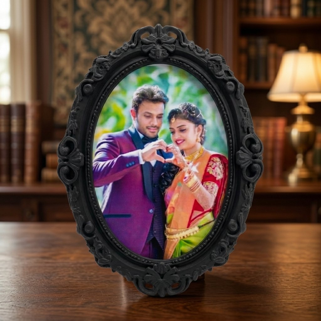 Aesthetic Vintage Oval Carved Photo Frames and Fridge magnet