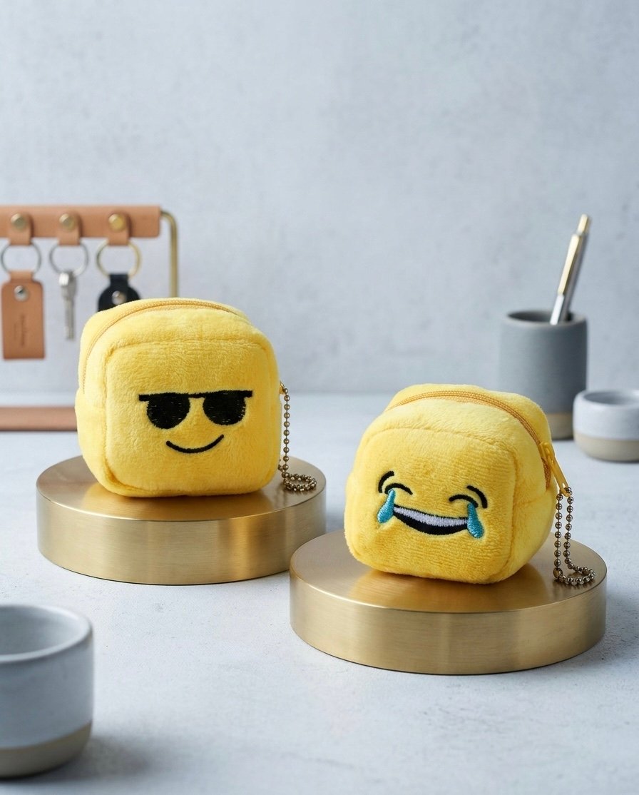 Emoji Plush Coin Purse Keychain