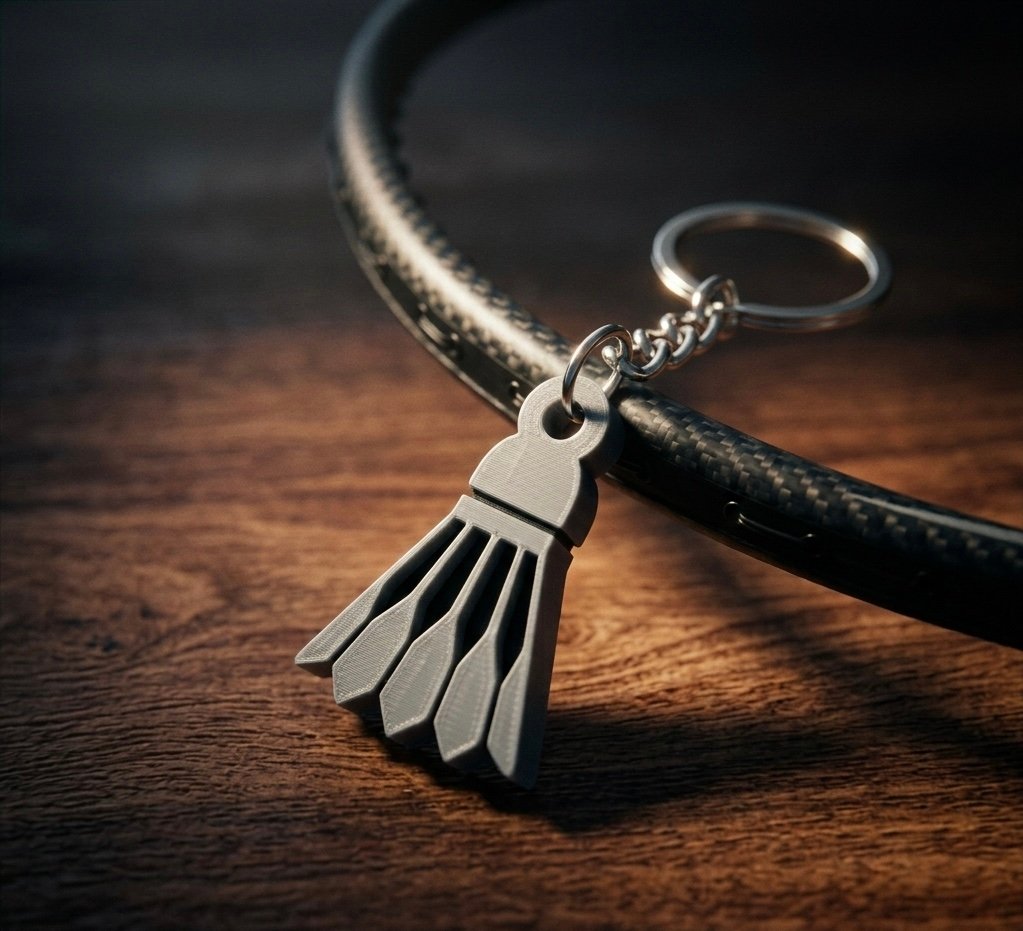 Badminton Shuttlecock Keychain