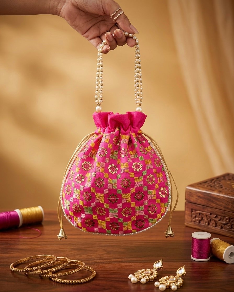 potli bags for ladies & girls | women shagun pouches for festive seasons with embroidery