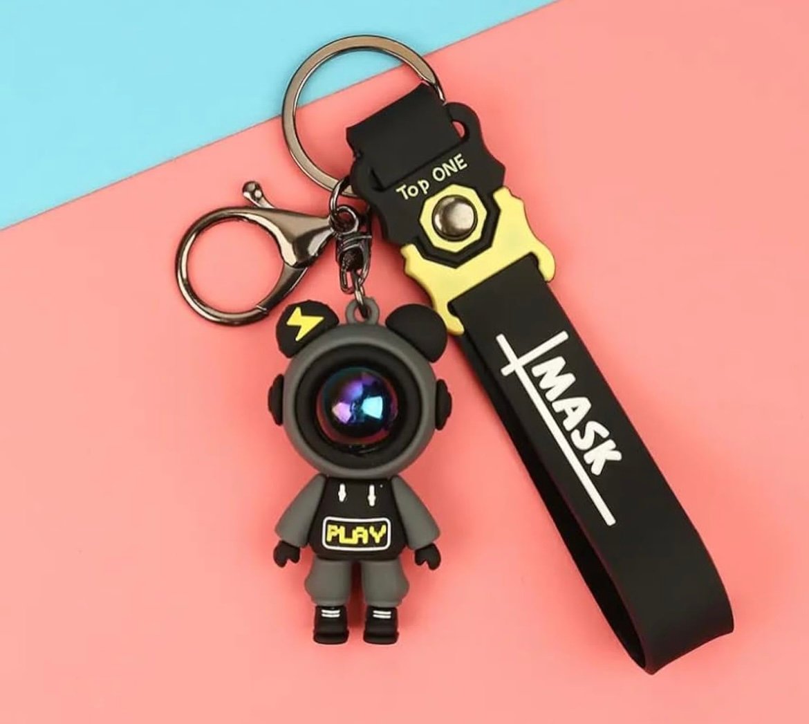 Futuristic Cyber-Bear Keychain