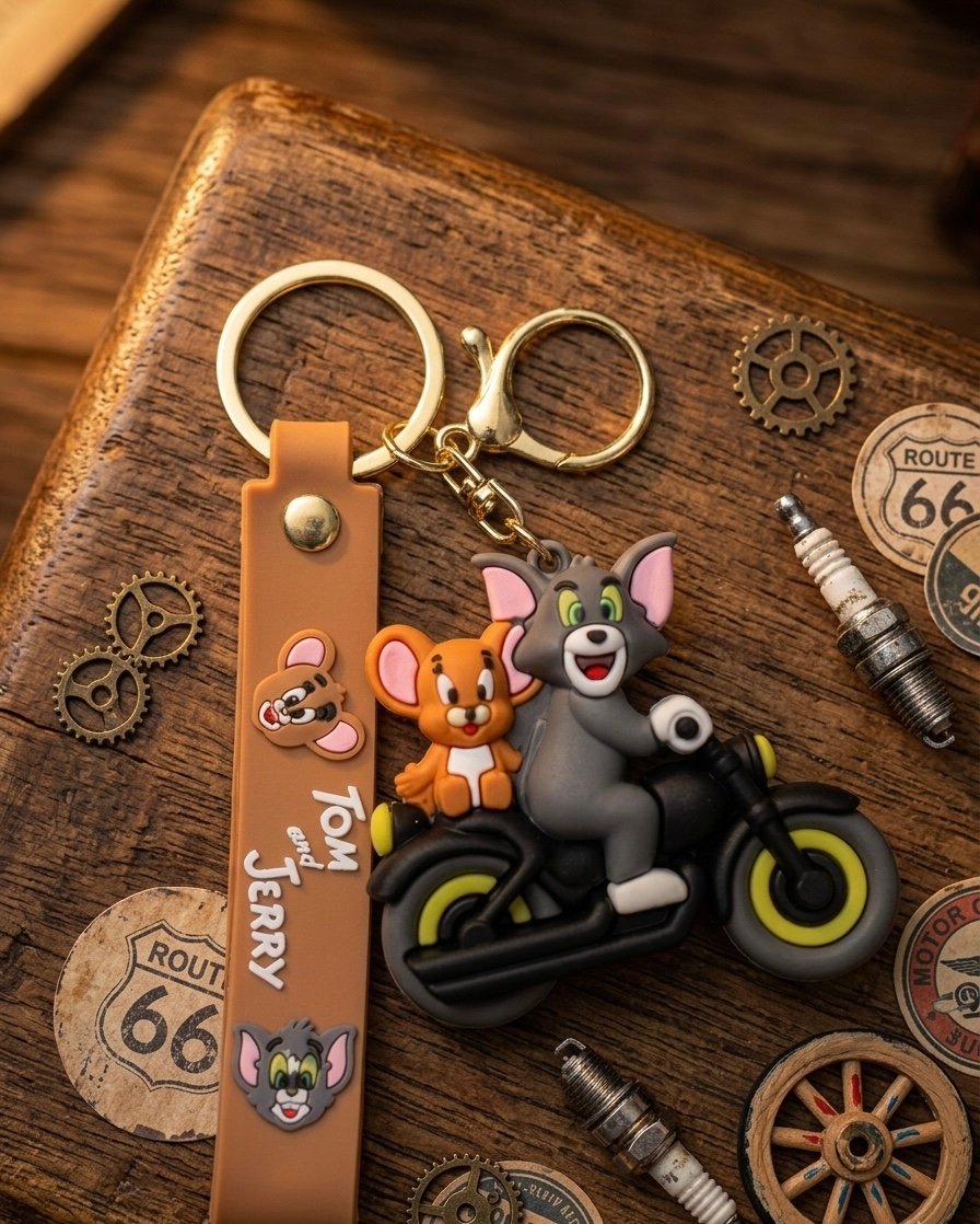 Tom & Jerry Motorcycle Keychain
