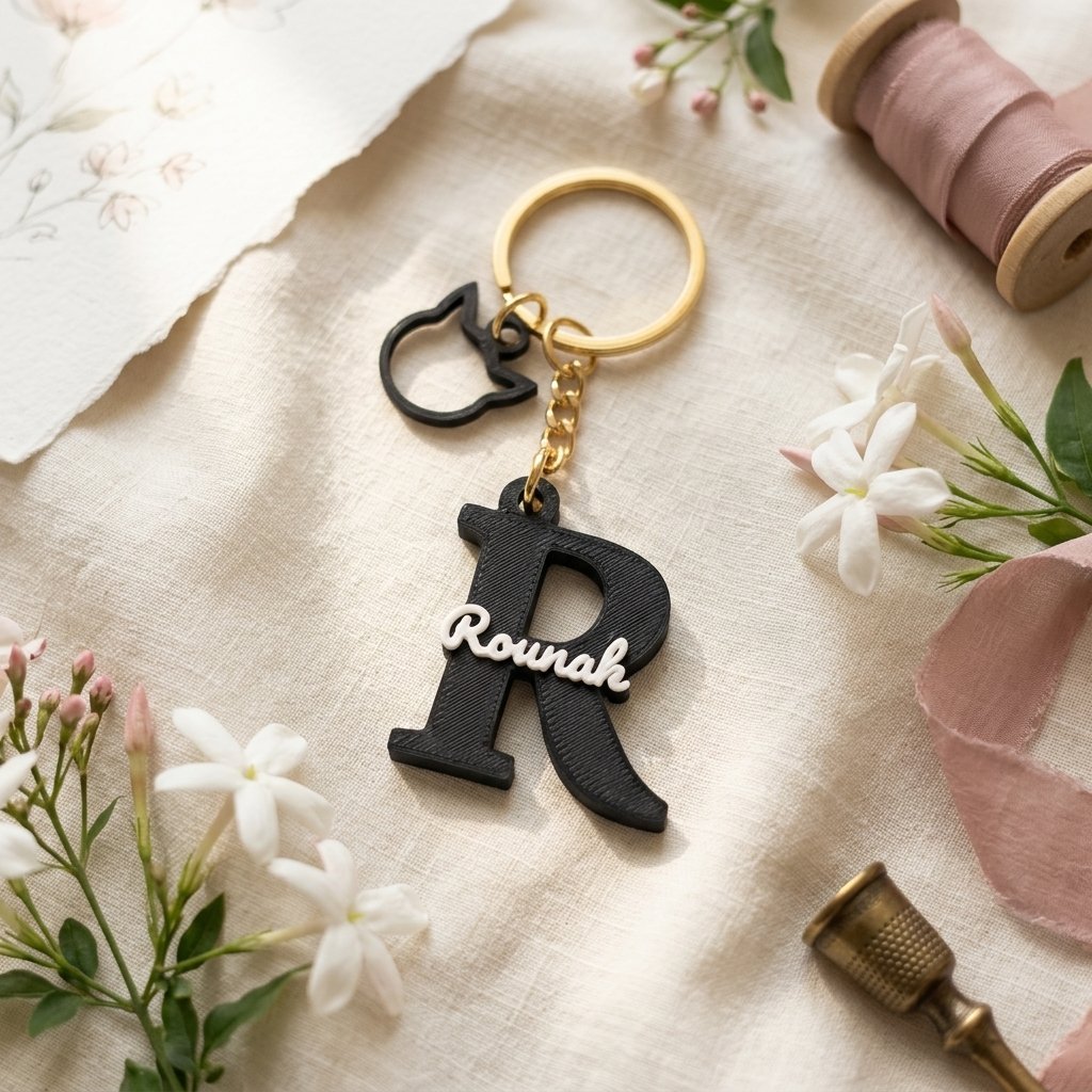 Initial Name Keychain