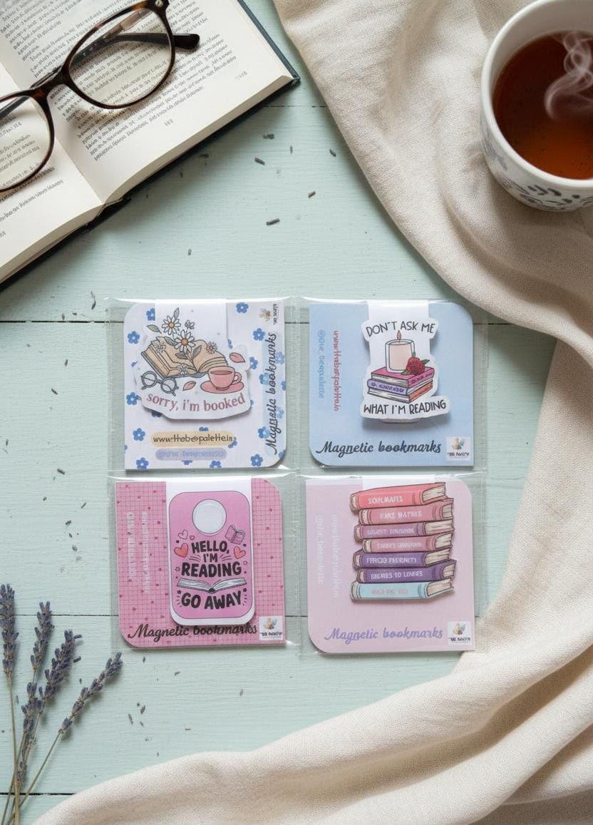 Magnetic Bookmarks for Book Lovers – Set of 4