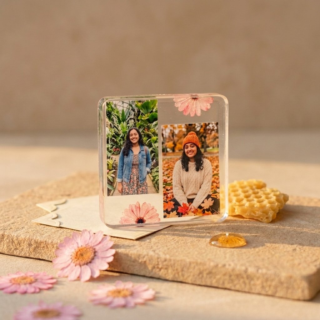 Custom Clear Resin Square Photo Magnet 2X2 Inch