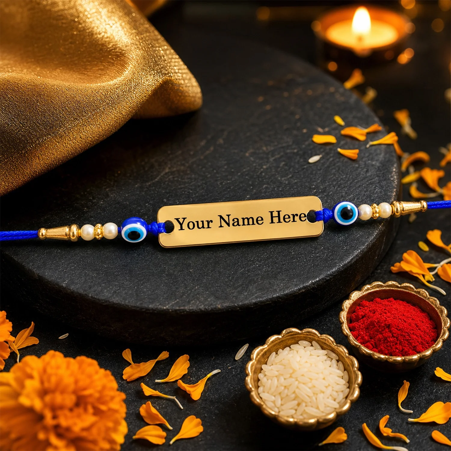 personalized evil eye rakhi hamper