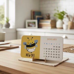 bee themed desk calendar
