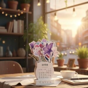 Pinterest trending Flower Pot Desk Calendar – Unique Tabletop Decor