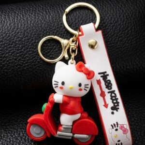 hello kitty red scooter keychain